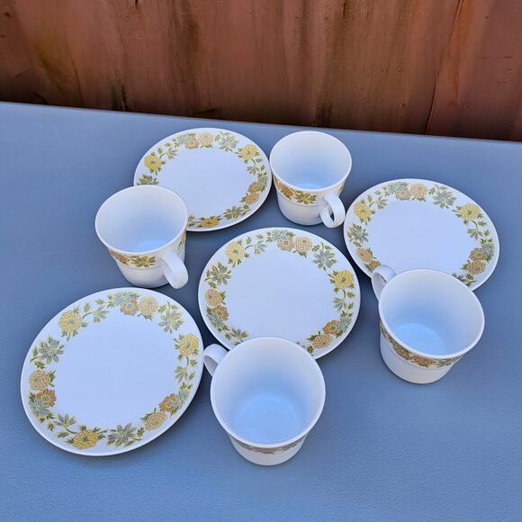 Vtg China Noritake Japan Mugs Plates Sunny Side 9003 White Floral Pattern 8 pc - Picture 1 of 11